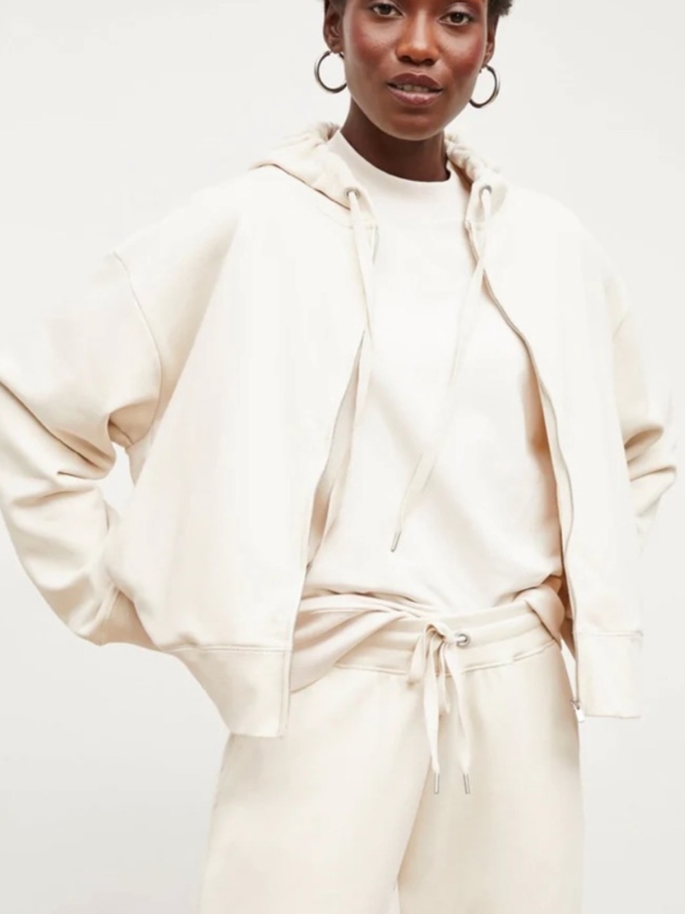 MM LaFleur Shae Hoodie Sweatshirt Pearl Cream XS